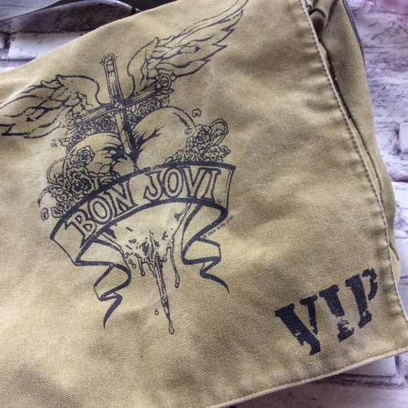 πΈ BON JOVI ARMY MESSENAGER CROSSBODY BAG VIP PUNK - Picture 6 of 8